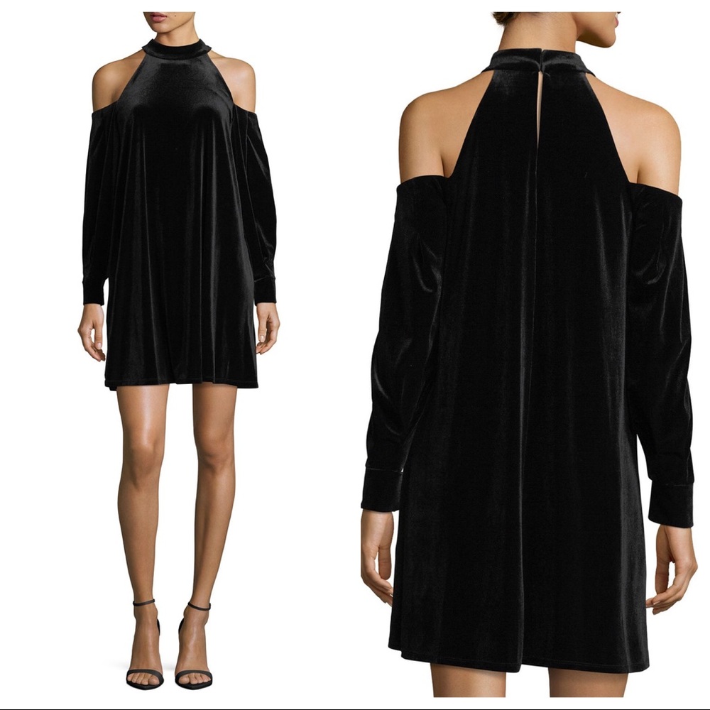 Laundry by Shelli Segal Black Velvet Mini Dress